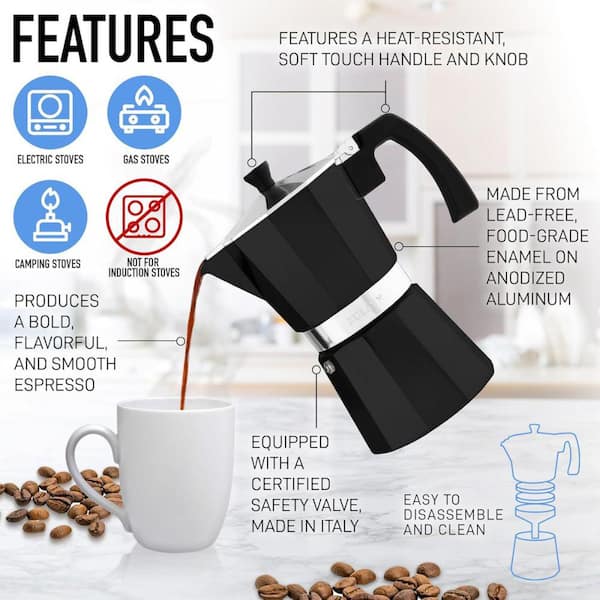 Zulay Kitchen 9-Cup Premium Moka Pot Stovetop Espresso Maker