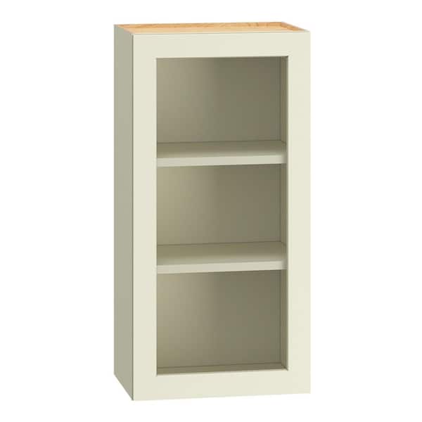 QuickShip Cottage 18 in. W x 12 in. D x 36 in. H Assembled Plywood Cut for Glass Specialty Wall Cabinet in Starlight