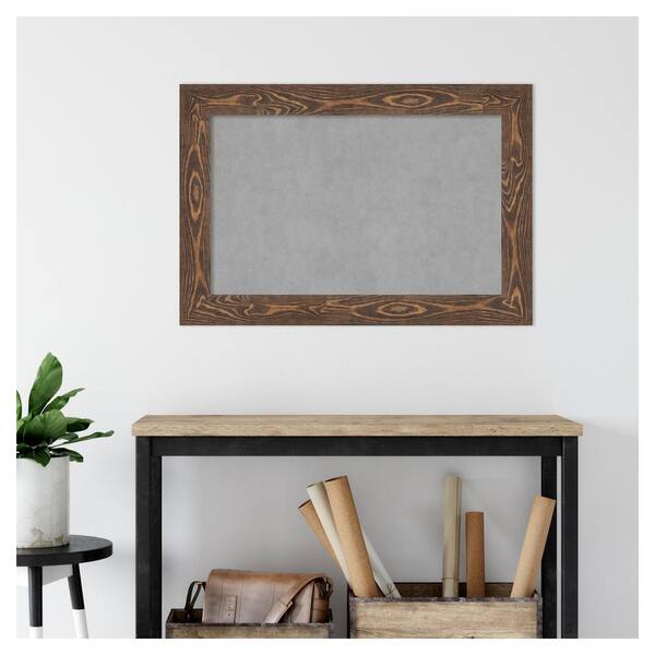 カスタムペイントウッドボード Amanti Art Bridge Brown 38 in. x 26 in. Framed Magnetic Board
