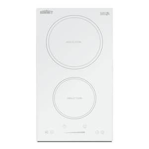 12 in. Electric Induction Cooktop in White with 2 Elements