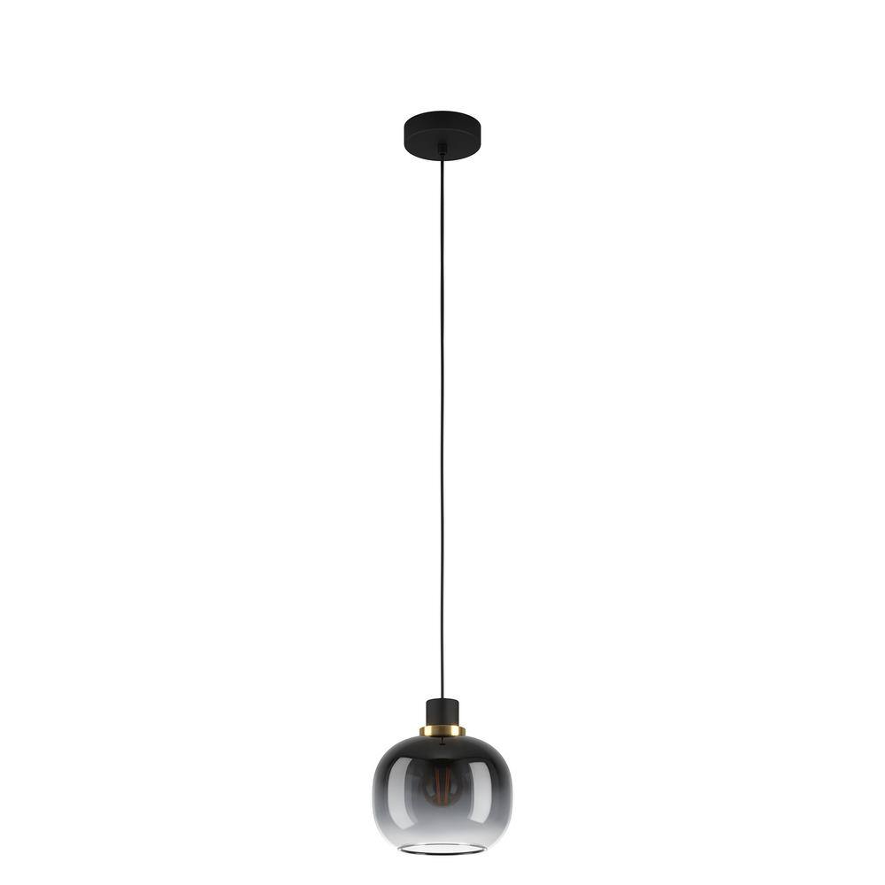 Oilella 6" Black Glass Mini Pendant Light