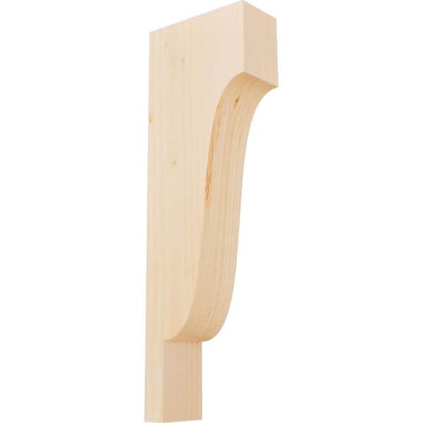 Ekena Millwork 3-1/2 in. x 8 in. x 24 in. Douglas Fir Newport Smooth Corbel