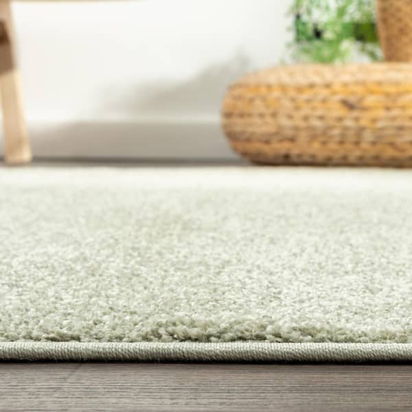 Belgio Rubber Backed Non Slip Rugs and Runners Solid Sage Green