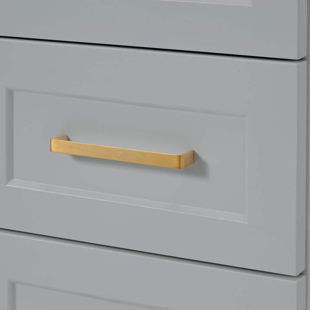 Taylor 55" Gray Painted Freestanding Single Sink Vanity with Brass Hardware