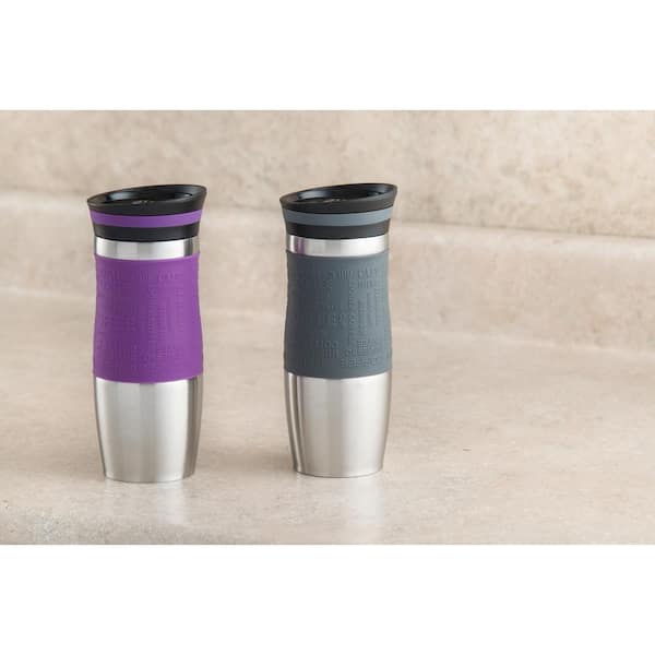 Triple Insulated Stainless Steel Tumbler 30 oz Coffee Travel Mug with Handle ALBOR Color: Pink