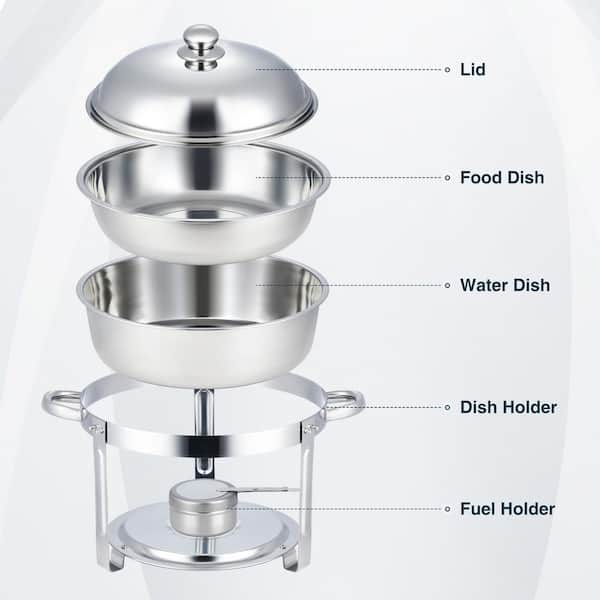  6L Chafing Dishes Serving Food Warmer Round Electric Buffet  Servers and Warmers Stainless Steel Food Warmers for Party/Kitchen/Banquet  (GN 1/2): Home & Kitchen