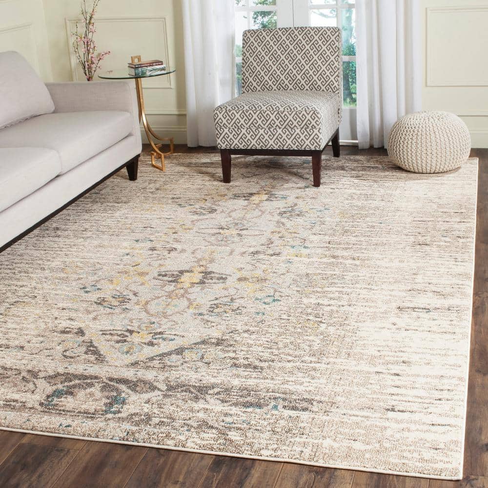 Boho-Chic Grey Multi Synthetic 8' x 10' Hand-Knotted Area Rug