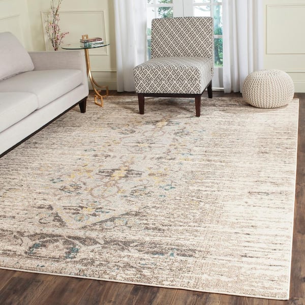 Monaco Grey/Multi 9 ft. x 12 ft. Border Area Rug