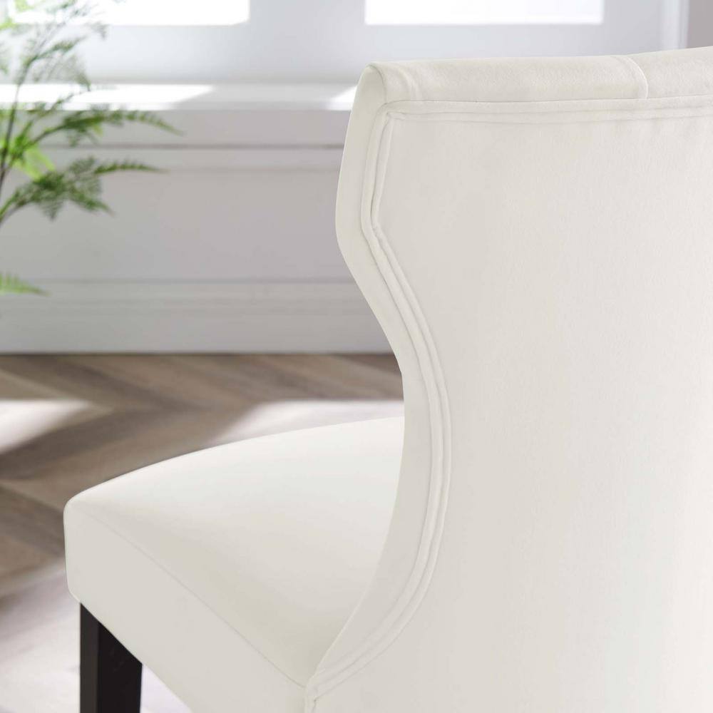 Elegant Hourglass White Faux Leather Parsons Side Chair