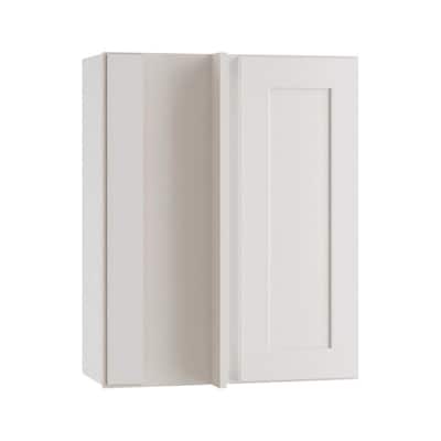 Newport Assembled 27x30x12 in. Plywood Shaker Wall Blind Corner Kitchen Cabinet Soft Close Left in Painted Pacific White