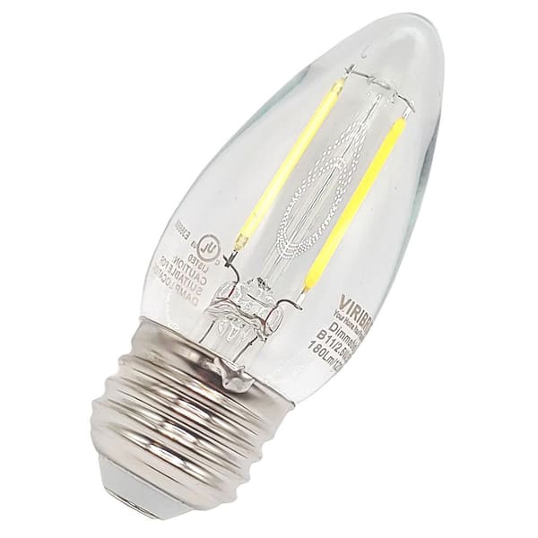 Viribright 35-Watt Equivalent B11 Dimmable E26 Candelabra Base Vintage Edison LED Light Bulb 2700K Warm White (12-Pack)