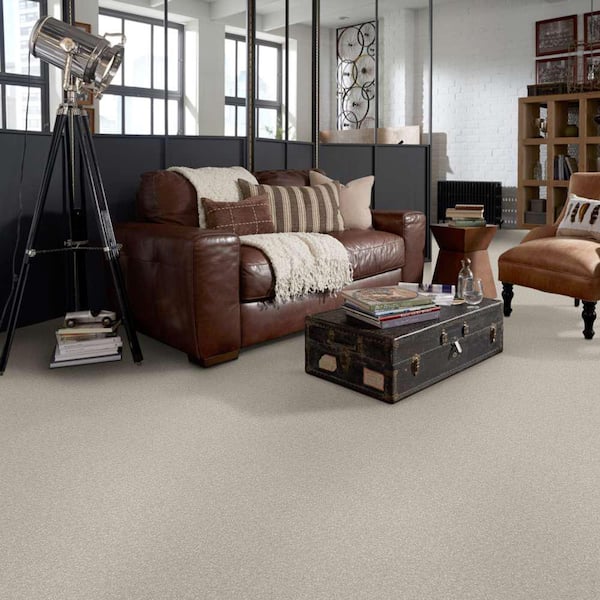 Coral Reef I - Arctic Glacier - Gray 65.5 oz. Nylon Texture Installed Carpet