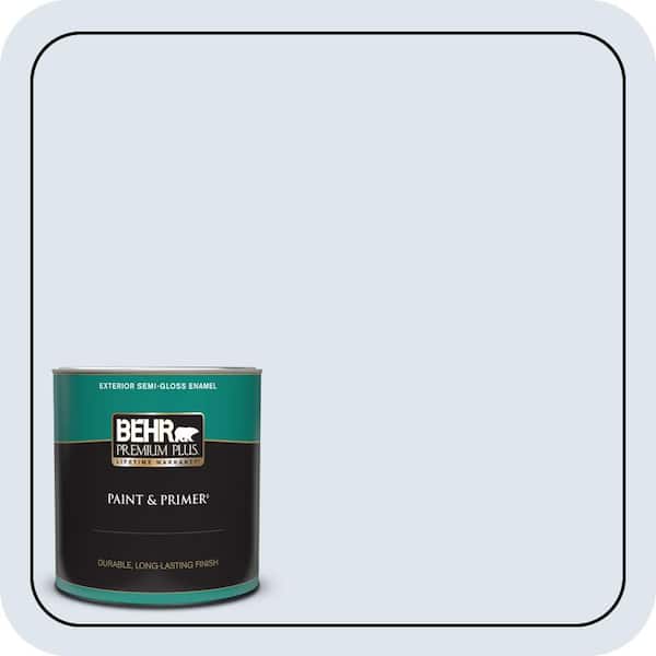 BEHR PREMIUM PLUS 1 qt. #580A-1 Fog Semi-Gloss Enamel Exterior Paint & Primer