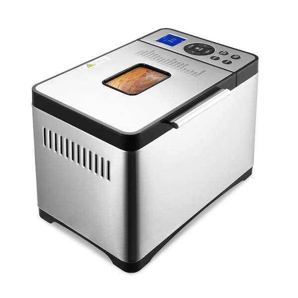 Bread Maker, 19-in.-1 2 LB. Dough Machine, Nonstick Ceramic Pan Automatic Breadmaker with Gluten Free Setting in Silver