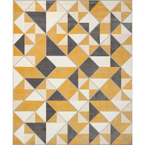 Leona Namib Modern Geometric Yellow 5 ft. 3 in. x 7 ft. 3 in. Area Rug