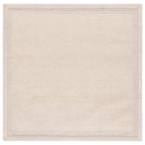 SAFAVIEH Metro 6 ft. x 6 ft. Ivory Border Solid Square Area Rug MET912A ...