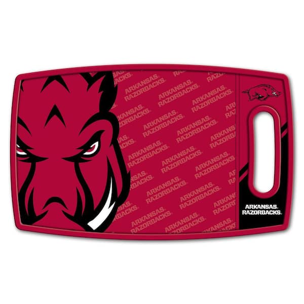 NCAA Arkansas Razorbacks Logo Series Cutting Board 9in x 0.5in- Rectangle- Manufactured Wood and polypropylene