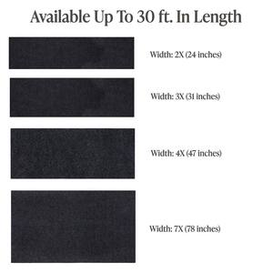 Utility Collection Waterproof Non-Slip Rubberback Solid 3x10 Indoor/Outdoor Runner Rug,2 ft. 7 in. x9 ft. 10 in.,Black