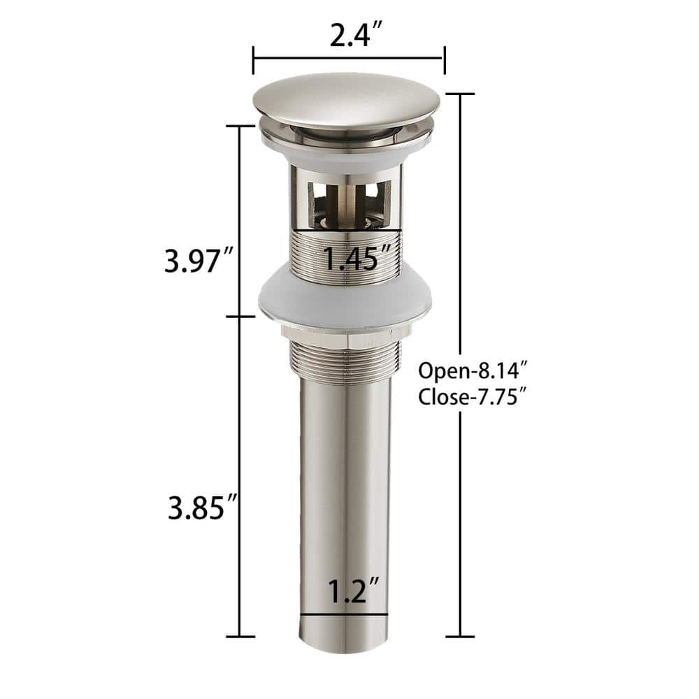 Brushed Nickel Bathroom Sink Pop-Up Drain Assembly