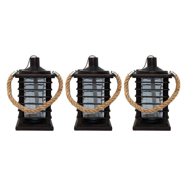 PATIO ESSENTIALS Gray Caged Tabletop Torch (2Pack) 31209GrayBK The