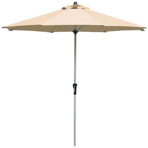 9 ft. Patio Outdoor Market Umbrella with Aluminum Pole without Weight Base, Beige