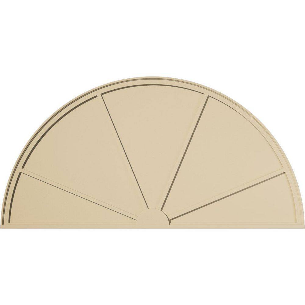 Pedss Ekena Millwork 82 in. W x 41 in. H x 2 in. P Half Round 4 Spoke ...