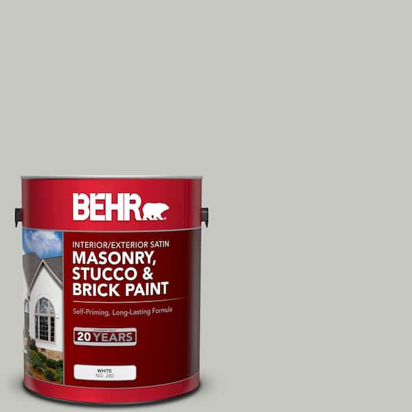 BEHR 1 gal. #N360-2 Silver Marlin Satin Interior/Exterior Masonry, Stucco and Brick Paint