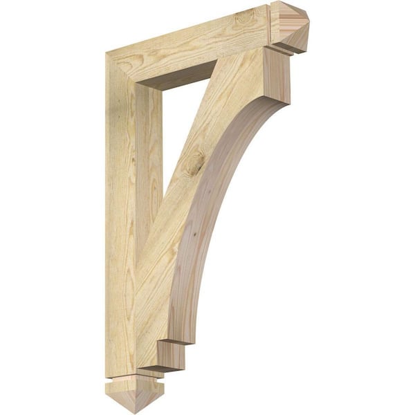 Ekena Millwork 4 in. x 36 in. x 24 in. Douglas Fir Imperial Arts and Crafts Rough Sawn Bracket