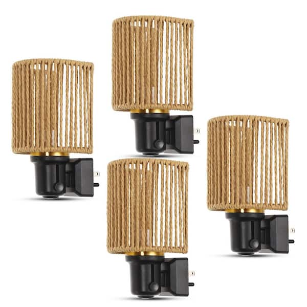 Boho Night Lights Plug into Wall, Dimmable Decorative Vintage Night Lights with Light Sensor(4-Pack)