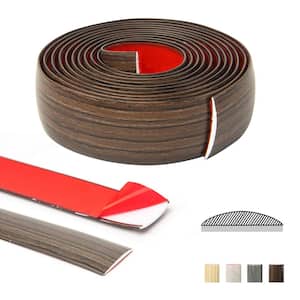 Brown 1.57 in. x 120 in. Self Adhesive Vinyl Transition Strip For Joining Floor Gaps, Floor Tiles