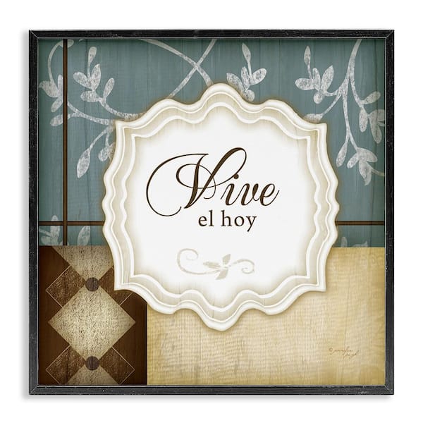 Stupell Industries Live Today Phrase by Jennifer Pugh Black Framed Typography Giclee Art Print 24 in. x 24 in.