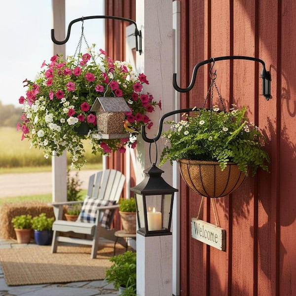 2-Pack Metal Plant Hanger Bracket Wall Mounted Hooks YNLIN453 - The Home  Depot