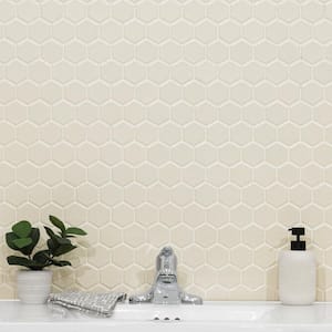 Domino White Hexagon 2 in. x 2 in. Matte Porcelain Patterned Look Floor and Wall Tile (12.96 sq. ft./Case)