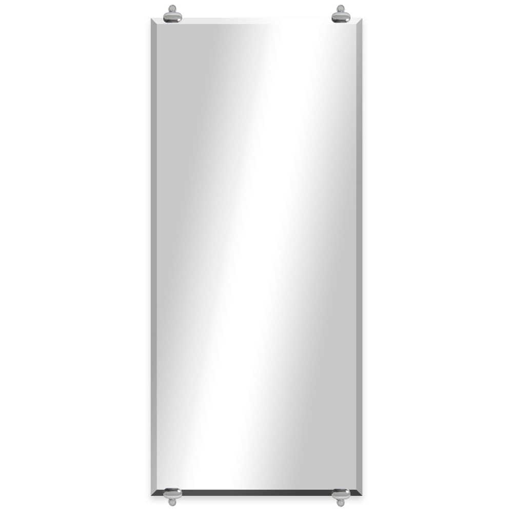Modern Rustic (26.5in. W x 60in. H) Frameless Rectangular Beveled Wall Mirr