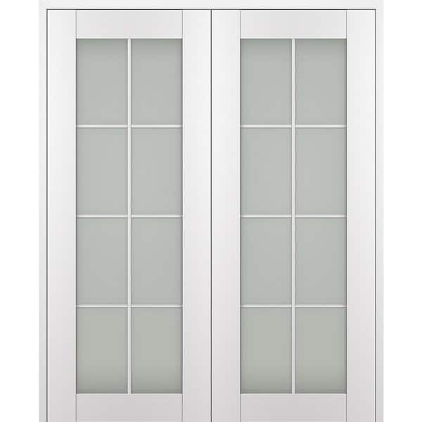 Belldinni Paola 60 in. x 84 in. Both Active 8-Lite Frosted Glass Bianco ...