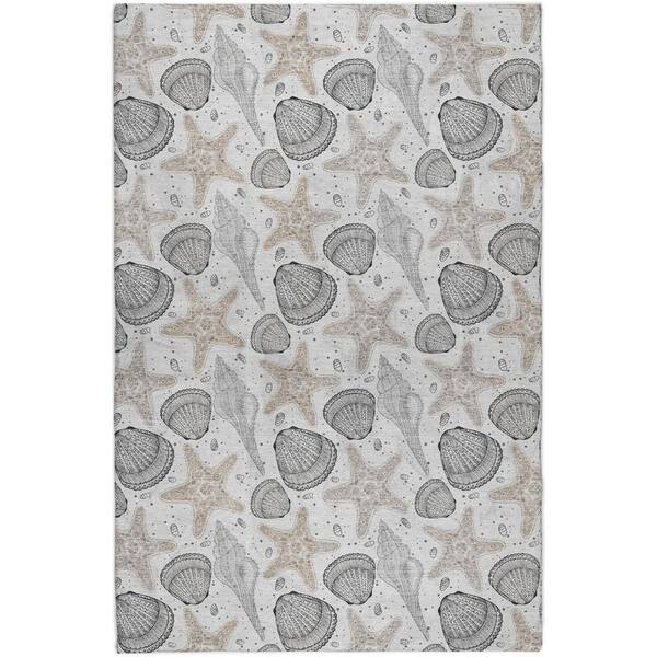 Dream Shag Premium Machine Washable Abstract ADS183 Fog 10 ft. x 14 ft. Area Rug