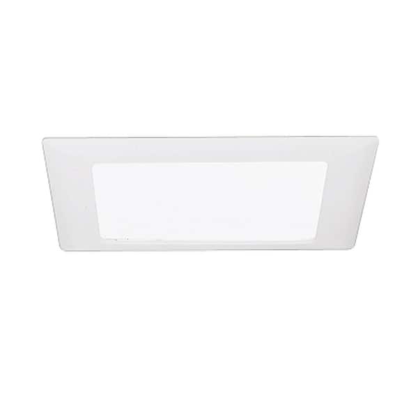 HALO 10 in. White Canless Recessed Light Ceiling Square Trim with Glass Albalite Lens