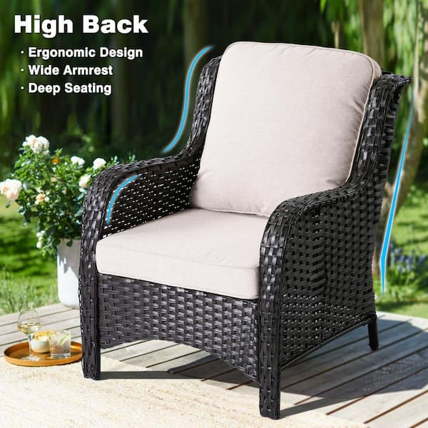 OVIOS New Kenard Brown 5-Piece Wicker Outdoor Patio OVIOS New Kenard Brown 5-Piece Wicker Outdoor Patio