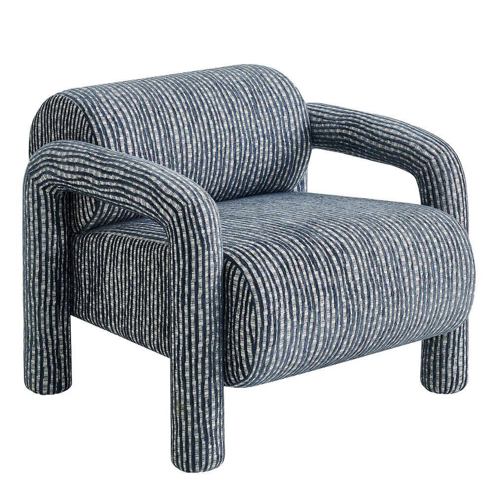 Set of 1 Quill Navy Blue Patterned Woven Fabric Accent Arm Chair price history on PriceWatchPro