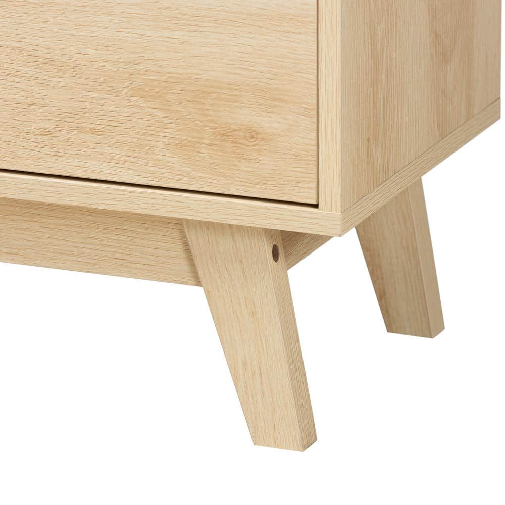 Danina Oak Brown Wood Bookshelf with Doors and Cubes