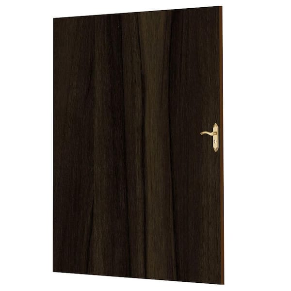 FROM PLAIN TO BEAUTIFUL IN HOURS Faux Wood Peel and Stick PVC Door Skin in Noce Seccia Wall Applique  4 ft. x 7 ft.