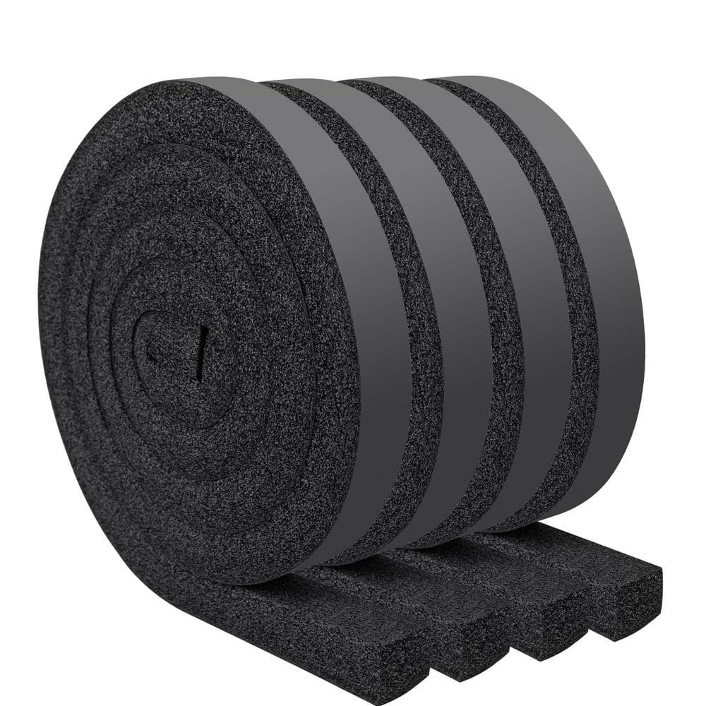 1 in. x 1 in. High Resilience Foam Weather Stripping Insulation Strip No Glue 6.5 ft. per Roll Black (4-Pack) price history on PriceWatchPro