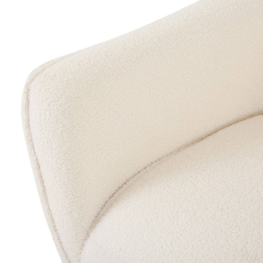 Ivory Boucle Armchair with Matte Black Birch Wood Legs