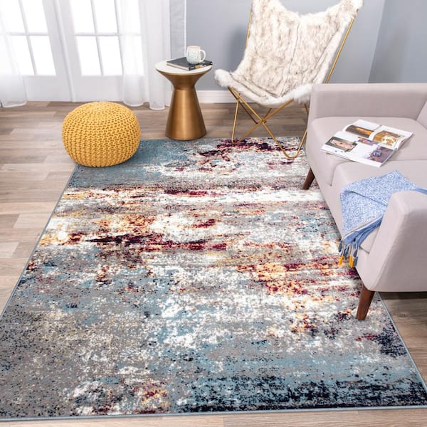 World Rug Gallery Moderns Shades Abstract Multi 7 ft. 10 in. x 10