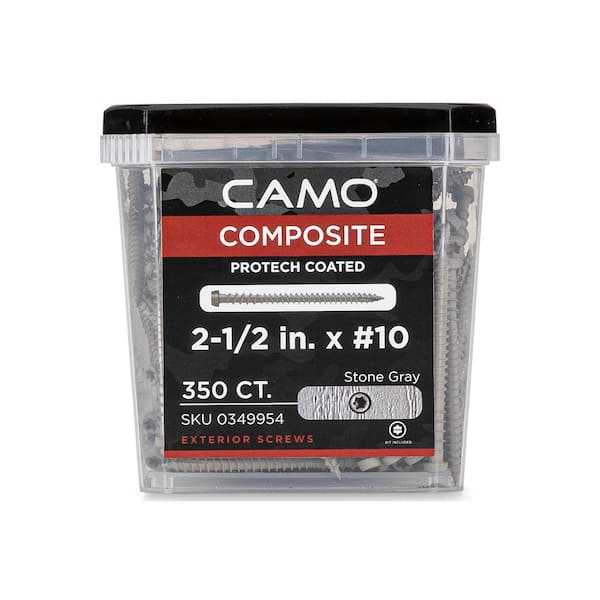 CAMO #10 2-1/2 in. Stone Gray Star Drive Trim-Head Composite Deck Screw (350-Count)