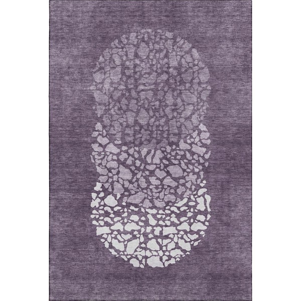 Addison Rugs Mayfield Premium Machine Washable Indoor/Outdoor Geometric AMF643 Eggplant 5 ft. x 7 ft. 6 in. Area Rug
