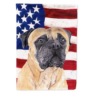 0.91 ft. x 1.29 ft. Polyester USA American Flag with Mastiff 2-Sided 2-Ply Garden Flag