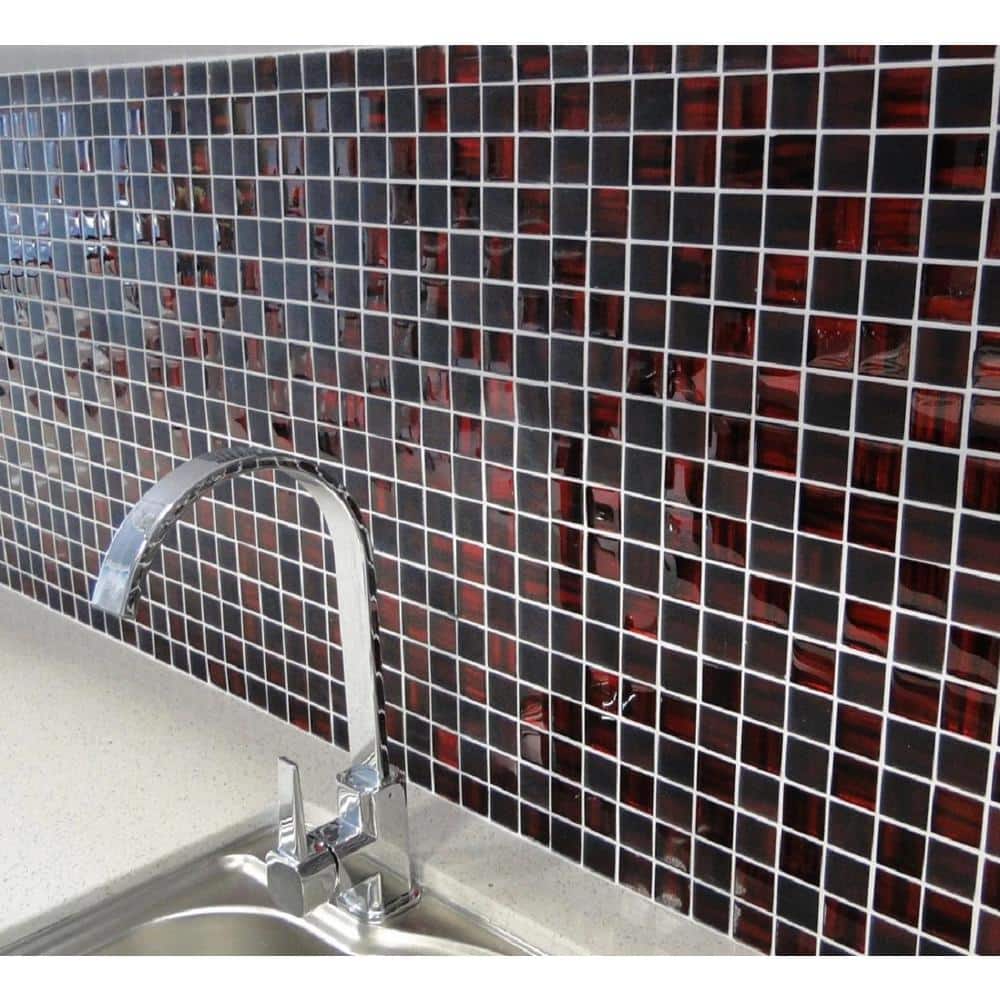 Jam Red Polished and Matte Glass Mosaic Tile Pack