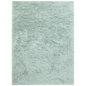 Oweysett Louise Sage Green 5 ft. x 7 ft. 6 in. Transitional Solid Shag Polyester Area Rug