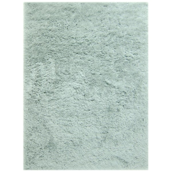 Amer Rugs Oweysett Louise Sage Green 5 ft. x 7 ft. 6 in. Transitional Solid Shag Polyester Area Rug